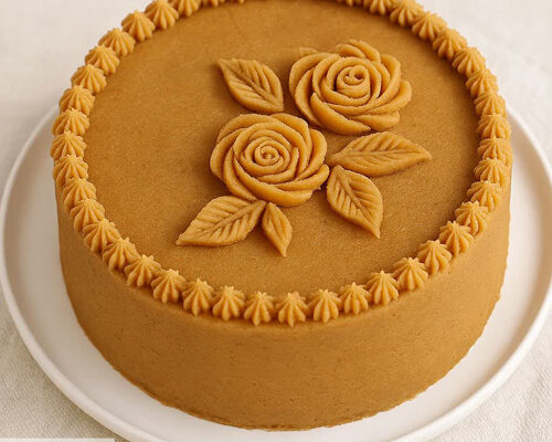 طرز تهیه کیک حلوا با حلوا زعفرانی