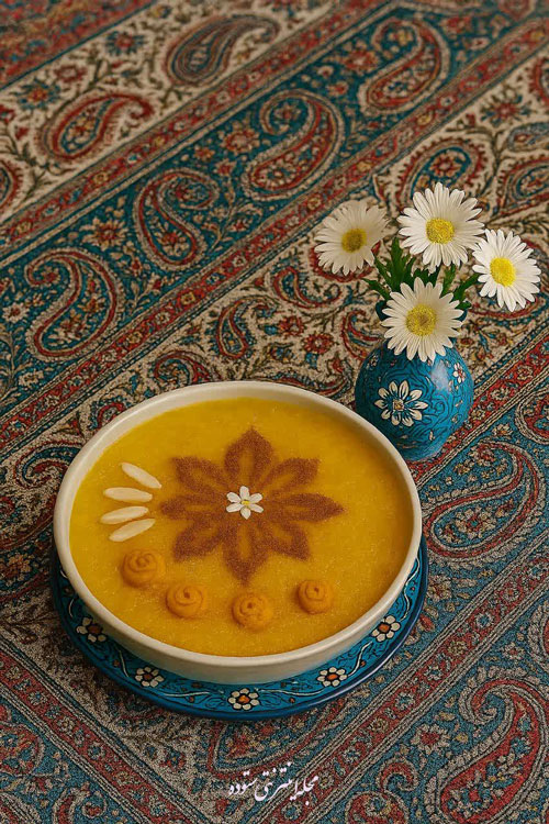 طرز تهیه شله زرد خوشمزه با زعفران و گلاب