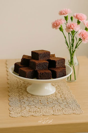 طرز تهیه براونی شکلاتی خانگی