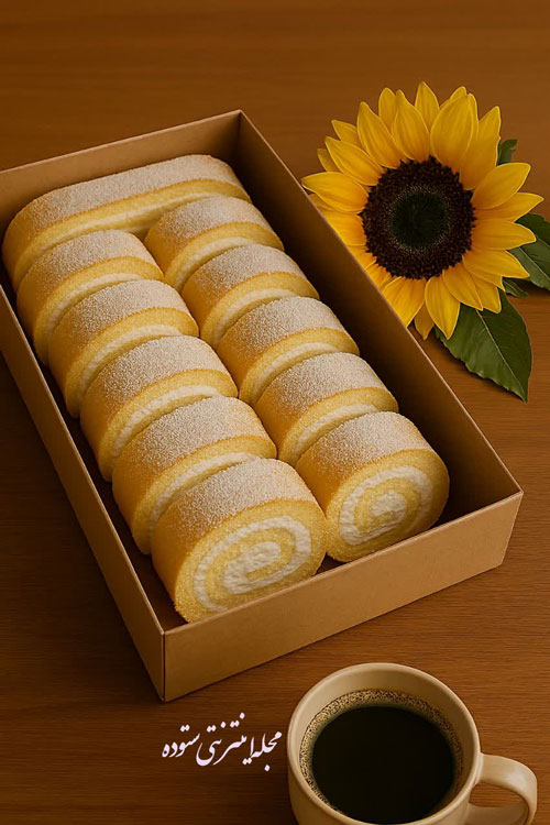 طرز تهیه رولت خامه‌ای خانگی با بافت نرم و لطیف