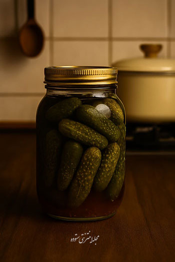 طرز تهیه خیارشور خانگی ترد و خوشمزه با سیر و سبزی معطر