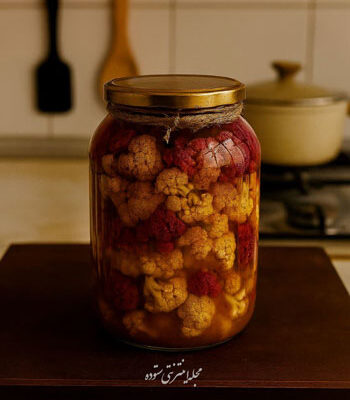 طرز تهیه ترشی گل کلم خانگی ترد و خوشمزه به روش بازاری