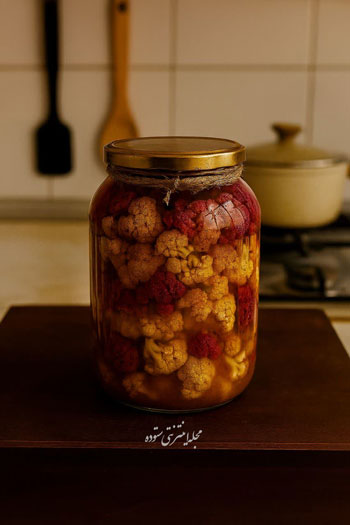 طرز تهیه ترشی گل کلم خانگی ترد و خوشمزه به روش بازاری