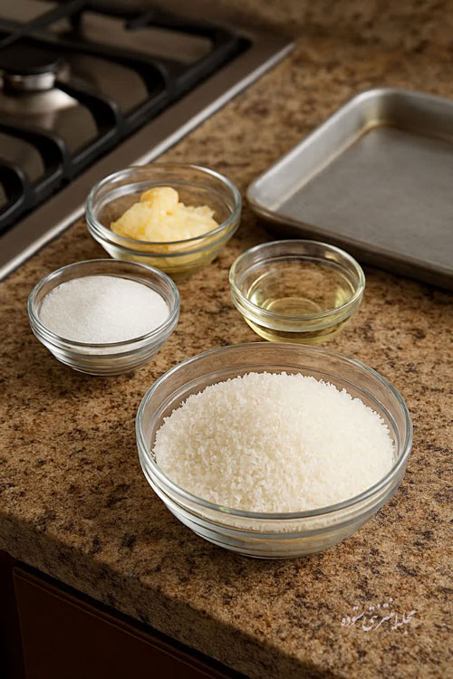 طرز تهیه شیرینی نارگیلی نرم و خوشمزه در خانه