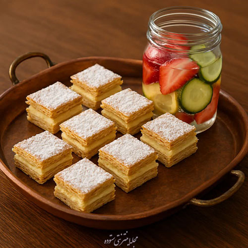 طرز تهیه شیرینی ناپلئونی خانگی با خمیر هزارلا و کرم مخصوص