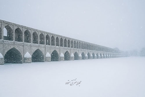 بارش برف در اصفهان بعد از سال ها