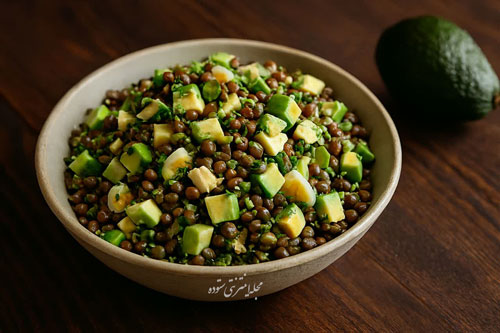 سالاد عدس و آووکادو